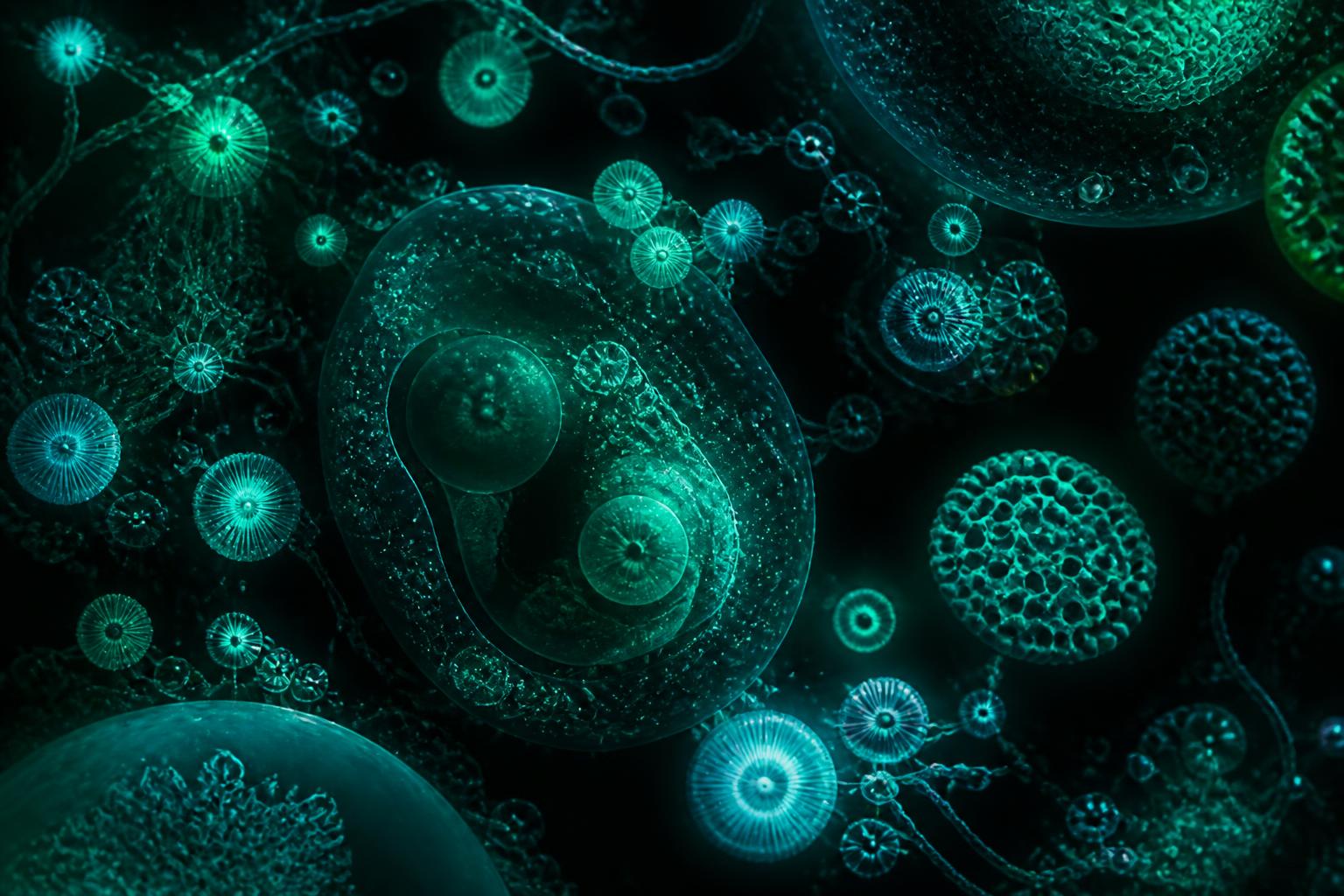 Abstract microbial colonies visual